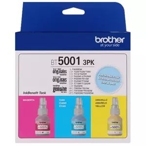 Pack 3 Cartuchos de Tinta Original Brother BT5001 Cian, Magenta y Amarillo Ultra Alto Rendimiento