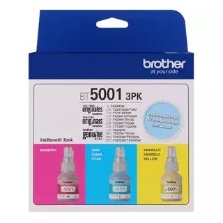 Pack 3 Cartuchos de Tinta Original Brother BT5001 Cian, Magenta y Amarillo Ultra Alto Rendimiento