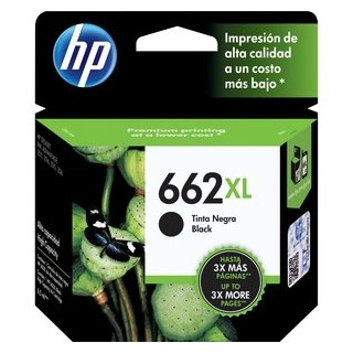 Cartucho de Tinta Original HP 662XL Negro Alta Capacidad para Impresora DeskJet