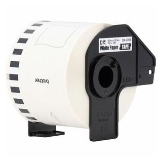 Rollo de Etiquetas Continuas Brother DK-2205 Papel Térmico 62mm para Impresora de Etiquetas QL