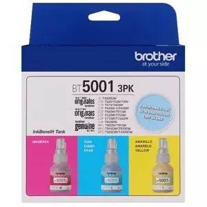 Pack Promocional 21 Unidades Pack Tricolor Brother BT5001 Cian Magenta Amarillo Ultra Alto Rendimiento