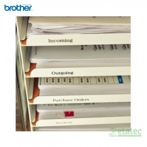 Cinta Brother TZe-241 Blanca Texto Negro original para identificación de activos, inventarios y organización empresarial