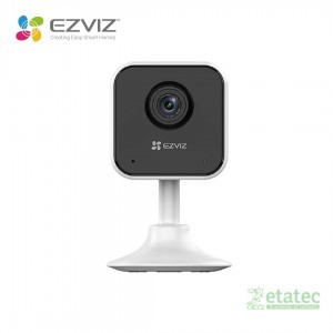 Cámara de seguridad interior EZVIZ H1c de 1080p con base magnética y diseño compacto.