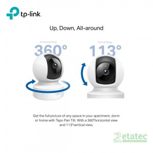 Cámara de seguridad TP-Link Tapo C212 con rotación motorizada panorámica e inclinación 2K, sistema inteligente.