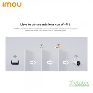 Cámara de seguridad exterior IMOU Bullet 3 con resolución 3K de 5 Megapíxeles, equipo de videovigilancia profesional.
