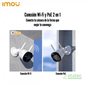 Cámara de seguridad exterior IMOU Bullet 3 con resolución 2K QHD de 3 Megapíxeles.