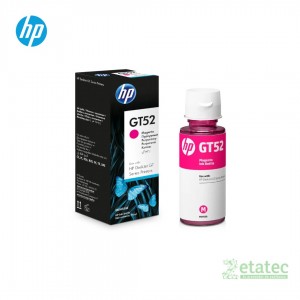Botella de tinta original HP GT52 magenta M0H55AL de 70ml en empaque sellado para sistemas de tanque de tinta.