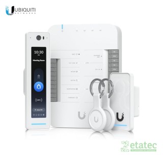 Kit de control de acceso Ubiquiti UA-G3-SK-PRO para una puerta empresarial con tecnología NFC.