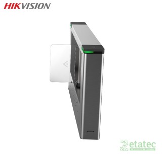 Torniquete tipo swing barrier derecho Hikvision DS-K3B501SX-R-MPG-DP para sistemas de seguridad y control de acceso corporativo.