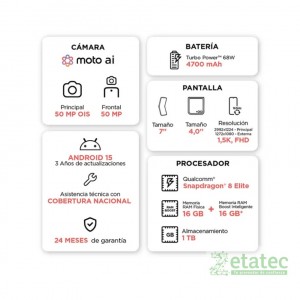 Motorola Razr 60 Ultra 1TB 16GB RAM 50MP | Smartphone Premium | Zetatec