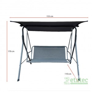 Columpio de Terraza Textileno y Acero Gris | Zetatec