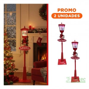 Pack 2 Lámparas Musicales Navidad | Casa de Papá Noel Decorativa
