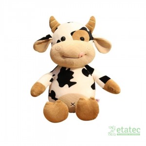 "Peluche vaquita bicolor de 55 cm para niños, diseño suave y abrazable en blanco y negro"