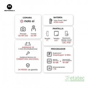 Motorola Razr 60 Ultra 1TB 16GB RAM 50MP | Smartphone Premium | Zetatec