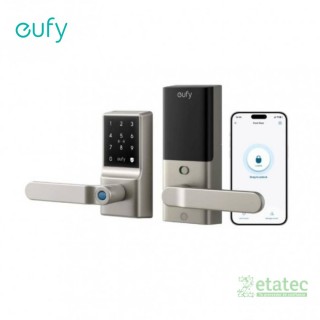 "Cerradura inteligente de palanca C33 WiFi con huella dactilar en acabado níquel T85L0121"