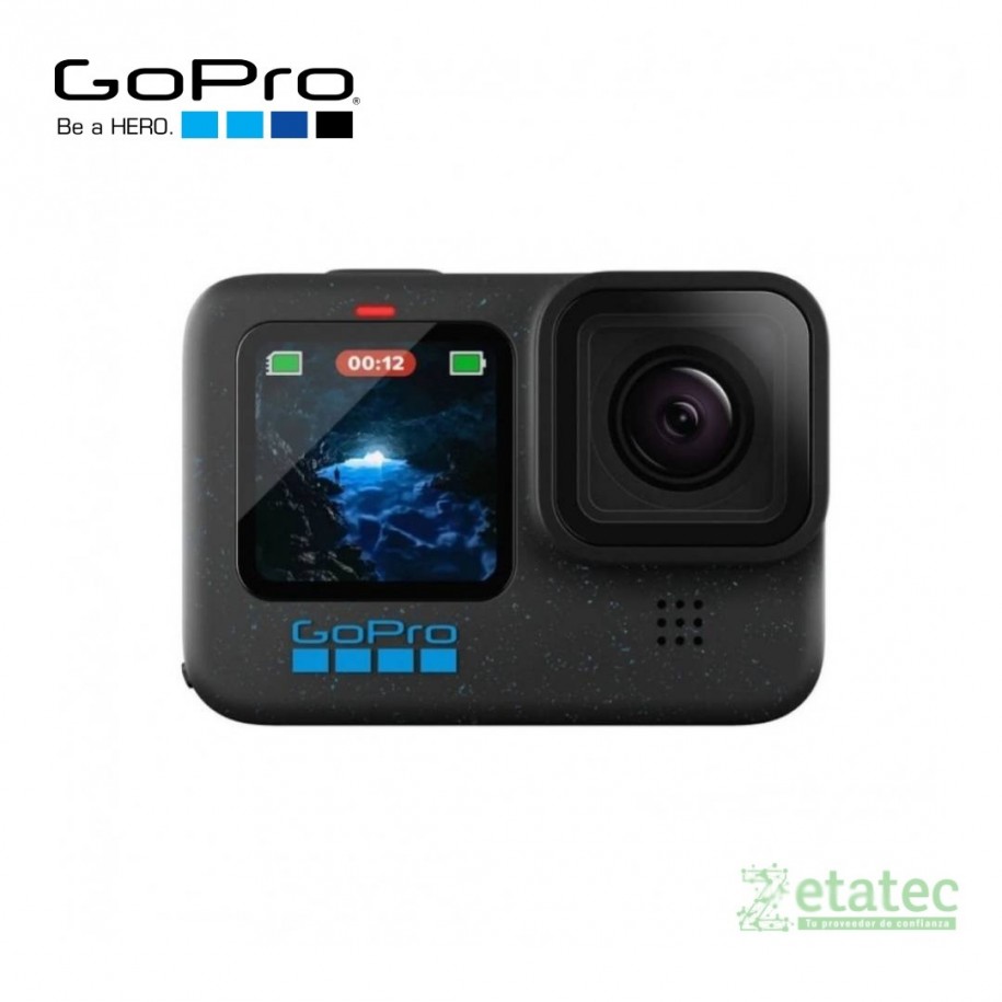 "Cámara de acción GoPro Hero 12 Black con lente gran angular y resolución 5.3K"
