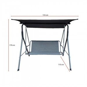 "Columpio de terraza en textileno y acero color gris con asiento para exteriores"