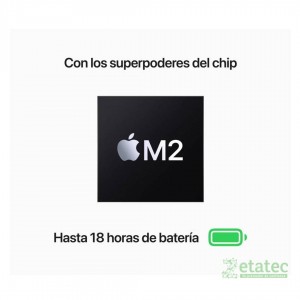 "MacBook Air M2 2022 13.6 pulgadas color Medianoche vista frontal"