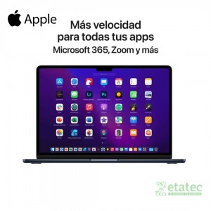 "MacBook Air M2 2022 13.6 pulgadas color Medianoche vista frontal"