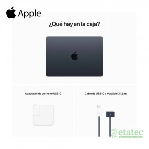 "MacBook Air M2 2022 13.6 pulgadas color Medianoche vista frontal"