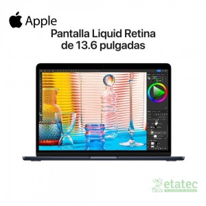 "MacBook Air M2 2022 13.6 pulgadas color Medianoche vista frontal"