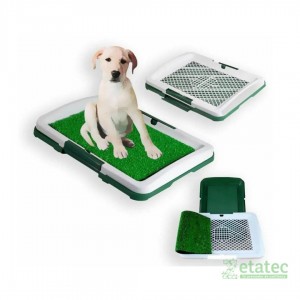 Baño para mascotas Puppy Potty Pad color verde con bandeja antideslizante para entrenamiento de perros.