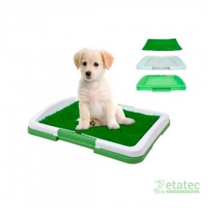 Baño para mascotas Puppy Potty Pad color verde con bandeja antideslizante para entrenamiento de perros.