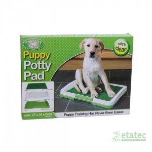 Baño para mascotas Puppy Potty Pad color verde con bandeja antideslizante para entrenamiento de perros.