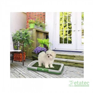 Baño para mascotas Puppy Potty Pad color verde con bandeja antideslizante para entrenamiento de perros.