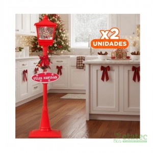 Vista frontal del pack de lámparas musicales navideñas con detalles en relieve.