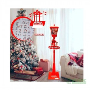 Vista frontal del pack de lámparas musicales navideñas con detalles en relieve.