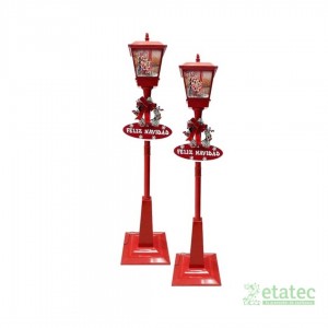 Vista frontal del pack de lámparas musicales navideñas con detalles en relieve.