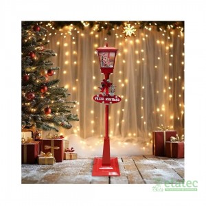 Vista frontal del pack de lámparas musicales navideñas con detalles en relieve.