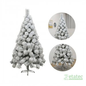 Árbol navideño pino nevado de 150 cm con 110 ramas para decoración navideña.
