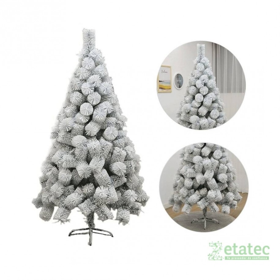 Árbol navideño pino nevado de 150 cm con 110 ramas para decoración navideña.