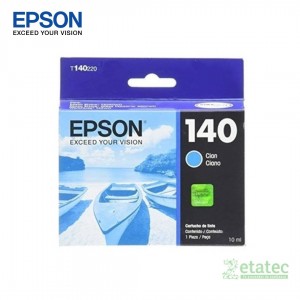 Kit de tintas Epson T140 Black Yellow Magenta Cyan para impresoras Epson, rendimiento alto y colores nítidos.