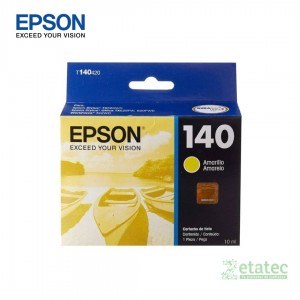 Kit de tintas Epson T140 Black Yellow Magenta Cyan para impresoras Epson, rendimiento alto y colores nítidos.