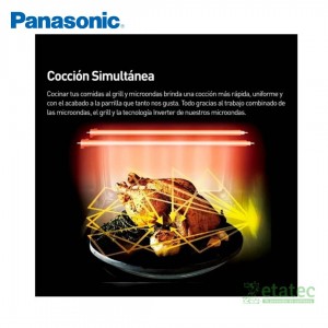 Horno microondas Panasonic NN-GT34JBRPK 23L con grill y diseño moderno