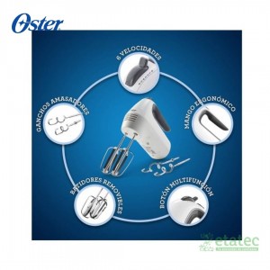 Batidora de mano Oster FPSTHM3532 con 6 velocidades y función turbo