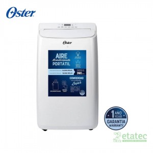 Aire acondicionado portátil Oster OS-PACPOR1412FWE vista frontal diseño moderno blanco