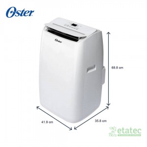 Aire acondicionado portátil Oster OS-PACPOR1412FWE vista frontal diseño moderno blanco