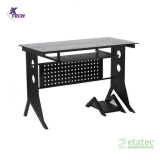 Escritorio Xtech CT-1211 negro con tablero de vidrio templado vista frontal