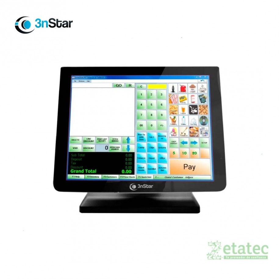 Monitor táctil LCD 3nStar TCM010VH de 15 pulgadas para sistemas POS