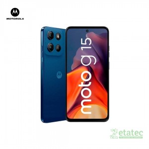 Motorola Moto G15 azul 512GB vista frontal con pantalla encendida