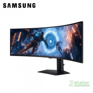 Monitor profesional Samsung Odyssey G9 de 49 pulgadas curvo ultrapanoramico DQHD para productividad empresarial.