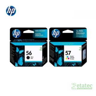Kit de cartuchos HP 56 negro C6656AL y HP 57 tricolor C6657AL originales