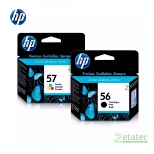 Kit de cartuchos HP 56 negro C6656AL y HP 57 tricolor C6657AL originales