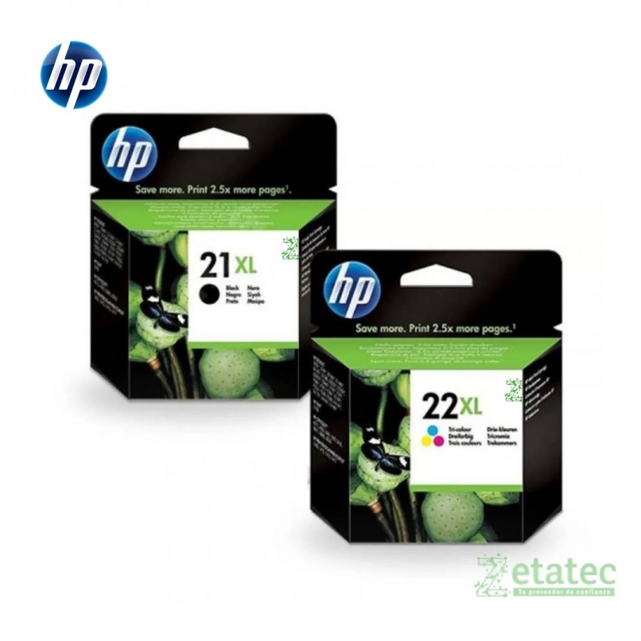 Kit cartuchos HP 21XL negro C9351CL y HP 22XL tricolor C9352CL originales