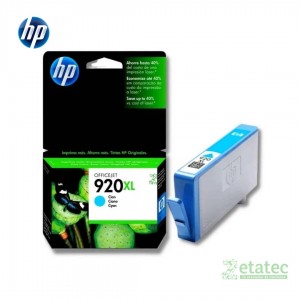 Cartucho de tinta HP 920XL cian CD972AL original para impresoras HP OfficeJet