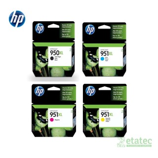 Kit de cartuchos HP 950XL negro y 951XL colores originales para impresoras HP OfficeJet Pro